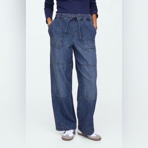 Gap Women’s High Rise Seamed Pull On Wide Leg Jeans